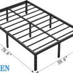 NEW JETO queen metal platform bed frame with under-bed storage
