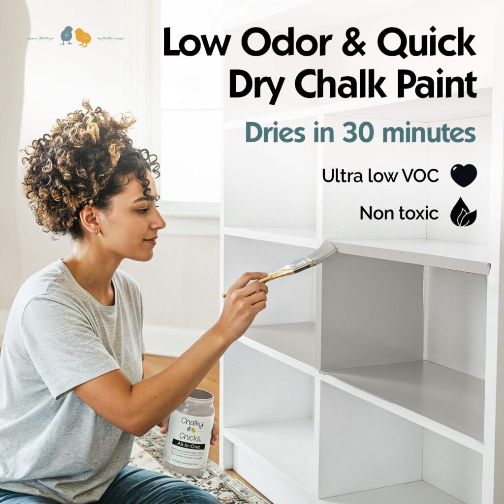 8.5 ounce THE ONE water based Light Grey Satin paint and primer with one coat coverage for indoor and outdoor furniture.