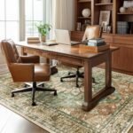 washable area rugs close up showing vintage floral pattern