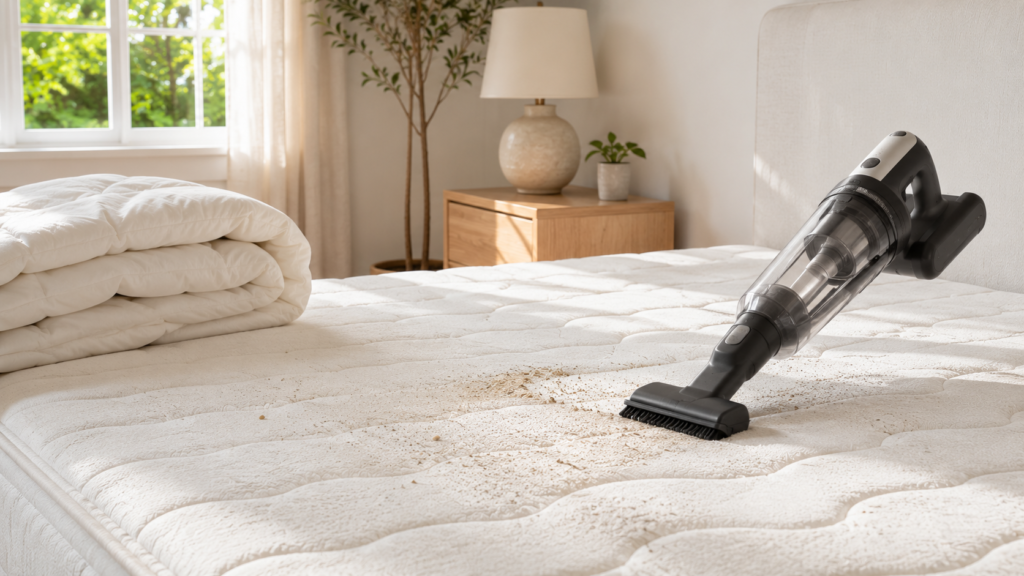 How to remove stains from a white mattress before vacuuming