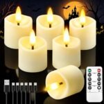 Rechargeable flameless candles with remote for cozy home decor